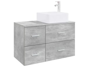 Ensemble de mobilier de salle de bain 2 pcs gris béton shl6737