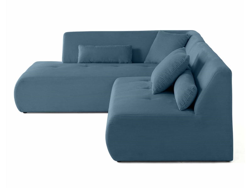  Onyx - canapé modulable d'angle gauche 5 places - en velours côtelé - lisa design - bleu ONYX - Conforama E