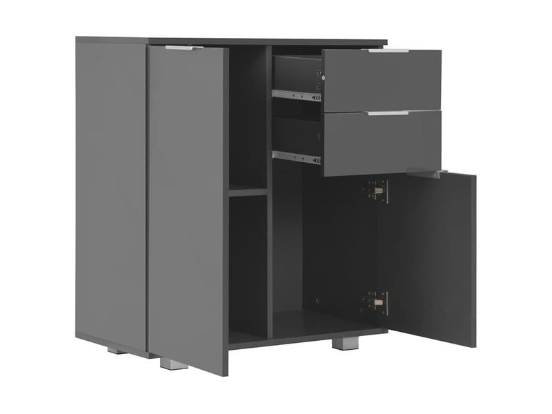  Buffet - bahut - meuble de rangement gris brillant 71x35x80 cm bois d'ingénierie  - Conforama D
