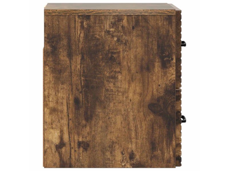  Table de chevet - cabinet de chevet - table de nuit mural chêne fumé 34,5 x 33 x 40 cm  - Conforama E