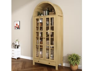 Vitrine coloris naturel 5 étagère(s) <strong>WISHDOR</strong> <strong></strong> - 75 cmx170.5 cm