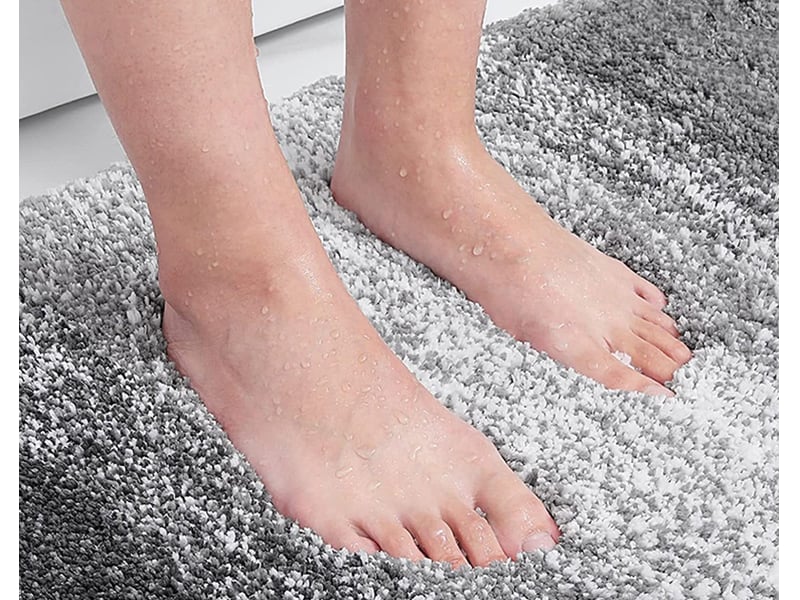 Tapis de bain 40 x 60 cm microfibre antiderapant extra absorbant grise - Conforama C