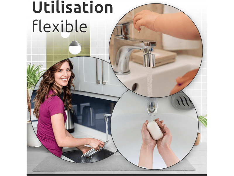  Aérateur de robinet chrome pivotant 360° - mousseur universel pour cuisine et salle de bain, économie d’eau et filtrage efficace  - Conforama E