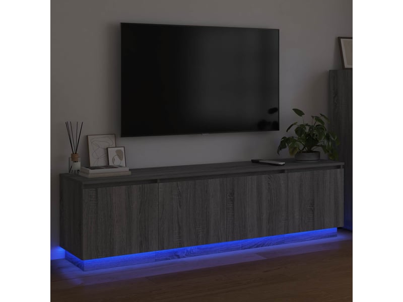  Meuble tv - banc tv - meuble de rangement 180 x 38 x 49 cm gris sonoma bois d'ingénierie  - Conforama E