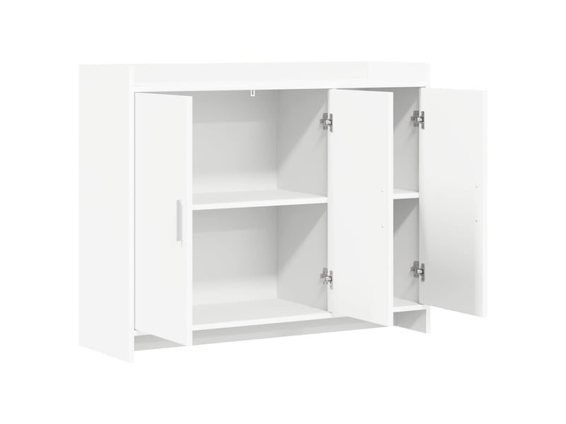  Buffet - bahut - meuble de rangement blanc 98,5 x 33 x 80 cm bois d'ingénierie  - Conforama D