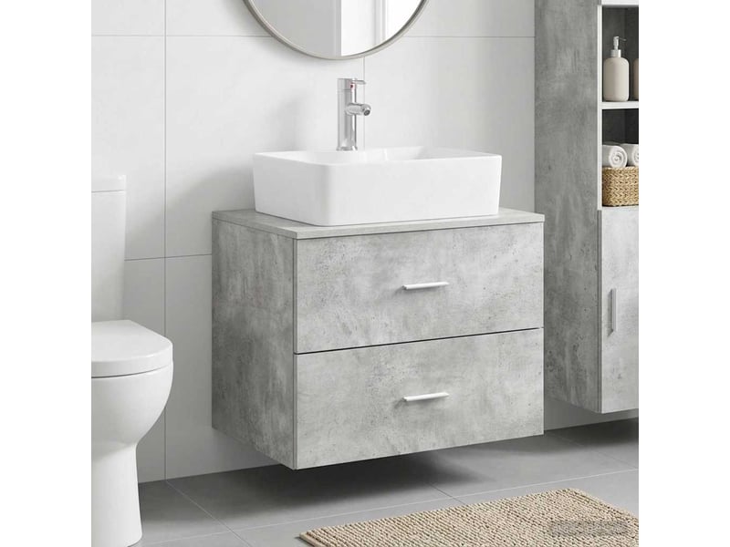 Ensemble de mobilier de salle de bain gris béton cf64685 - Conforama B