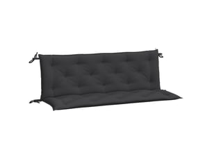 Lot de 2 coussins de banc jardin, coussins d'assise noir 150x50x7 cm tissu oxford cf58732