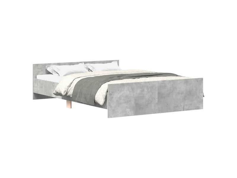  Lit double- lit adulte -  cadre de lit sans matelas gris béton 150x200 cm  - Conforama A