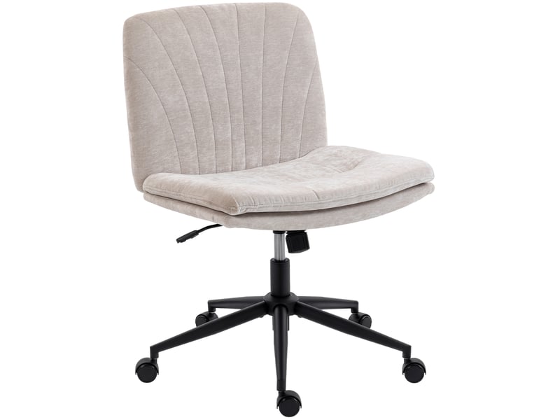  Chaise de bureau sans accoudoirs, fauteuil de bureau, chenille (100% polyester), 67x62x93cm, beige  - Conforama A