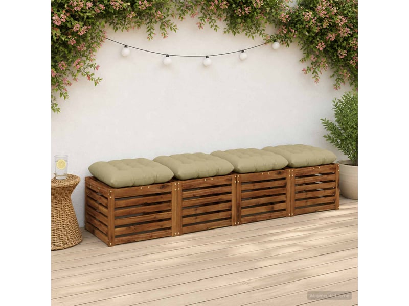 Lot de 4 coussins de siège, coussins d'assise vianen 100 % polyester vert clair cf60849 - Conforama B