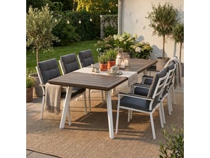 Table de salle à manger extensible effet bois 160-240x100 harmony - beige