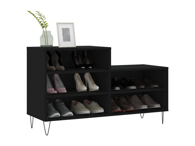  Meuble à chaussure, armoire à chaussures noir 102x36x60 cm bois d'ingénierie shl1710  - Conforama C