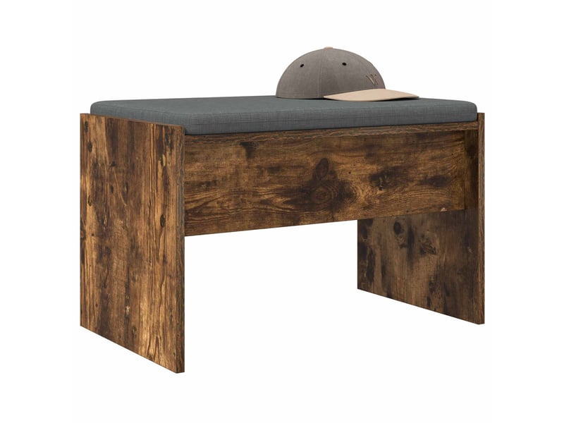  Banc d'entrée, banc interieur avec coussin chêne fumé 63x38x40 cm  - Conforama C