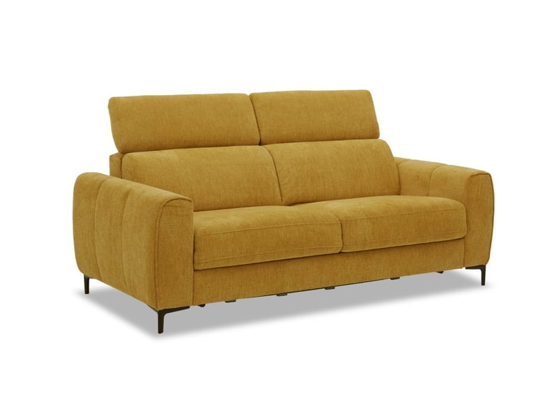  Canapé convertible express 3 places en velours texturé moutarde caleb KF8571E-3-MOUT - Conforama E