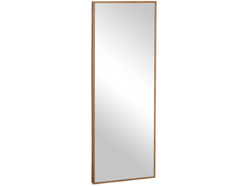  Miroir plein pied mural 125x45 cm – bois naturel – à fixer ou à poser contre un mur, cadre en pin robuste  - Conforama A