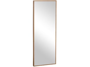 Miroir plein pied mural 125x45 cm – bois naturel – à fixer ou à poser contre un mur, cadre en pin robuste