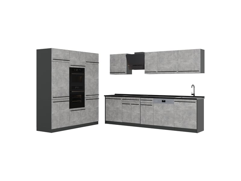 Vicco cuisine, bétonanthracite, 180cm plan de travail anthracite - Conforama A