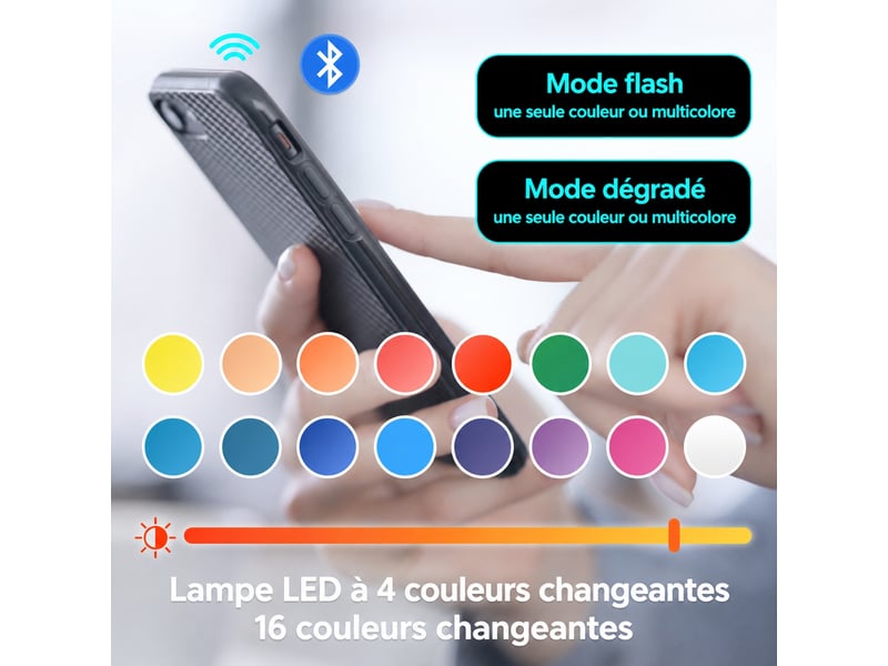  Table basse rectangulaire blanche brillante avec éclairage led, 90 x 50 cm  - Conforama E