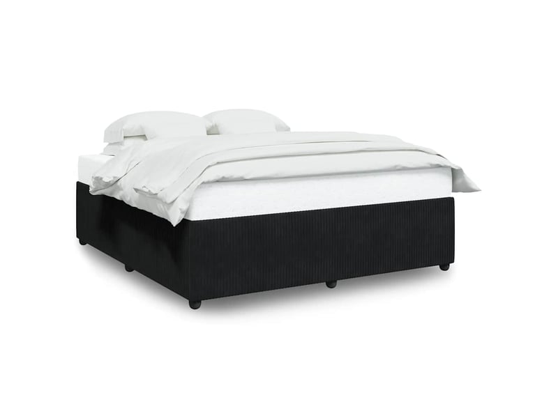  Lit double- lit adulte -  cadre de lit sans matelas noir 180x200 cm velours  - Conforama A