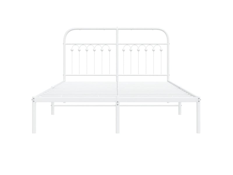  Lit double- lit adulte -  cadre de lit métal sans matelas et tête de lit blanc 140x190 cm  - Conforama C