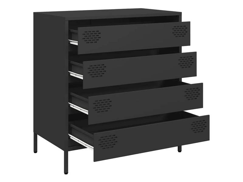 Buffet - bahut - meuble de rangement noir 68x39x73,5 cm acier laminé à froid  - Conforama D