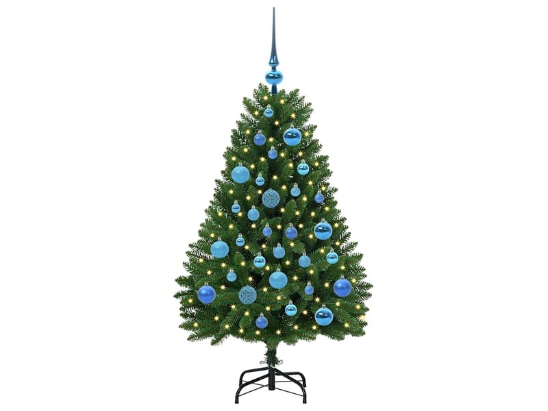  Sapin de noël, arbre de noël artificiel 120 cm 150 led blanc chaud vert shl2510  - Conforama C