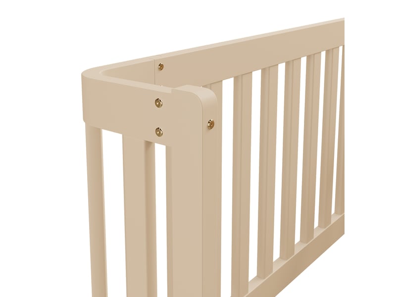 Lit enfant 90x200 avec barrières en bois de pin crème evryae - Conforama D