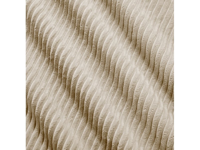  Canapé d'angle modulaire 388x178x70 cm 4 places, prêt à utiliser, finition velours côtelé beige  - Conforama D