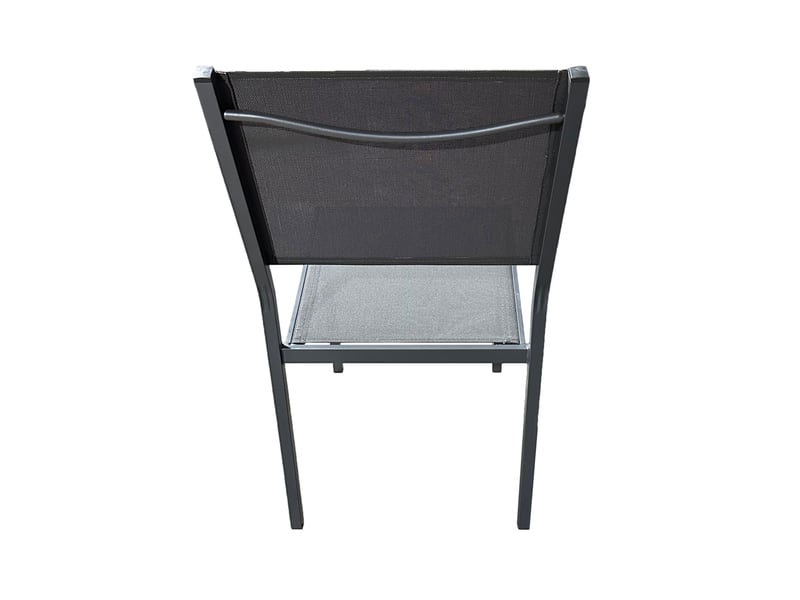 Lot de 4 chaises en aluminium et textilène coloris gris - Conforama C