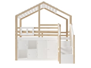 Lit mezzanine 90x200 cm <strong></strong>  <strong></strong> coloris blanc