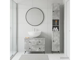Ensemble de 2 meubles de salle de bain breda gris béton cf63095