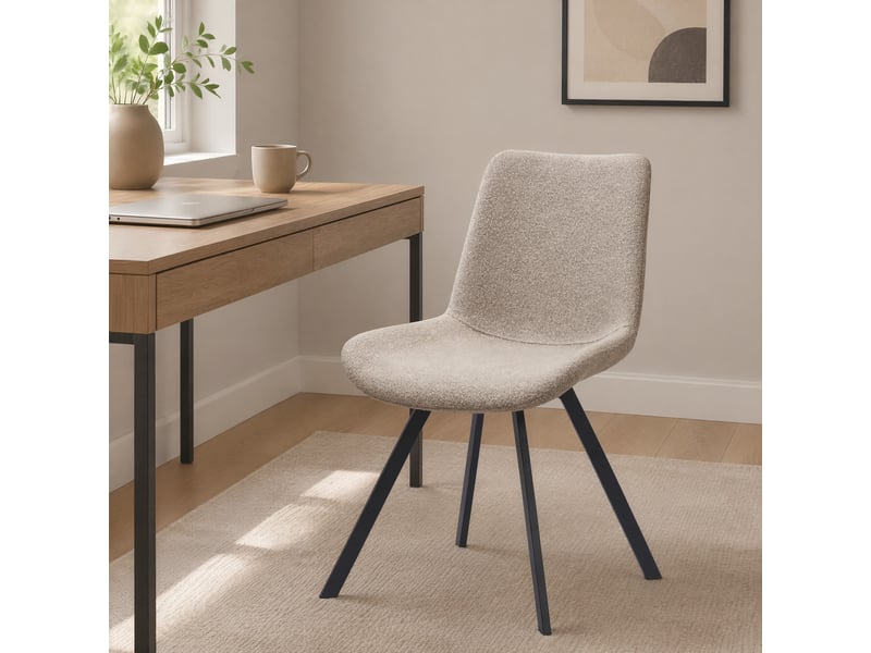  Lot de 2 chaises de salle à manger pivotantes,54x59x90 cm,tissu et métal,kaki  - Conforama B