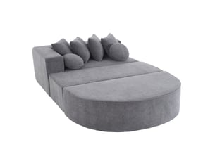 Canapé modulable modenvie 5 places convertible 263 x 171 cm chenille gris