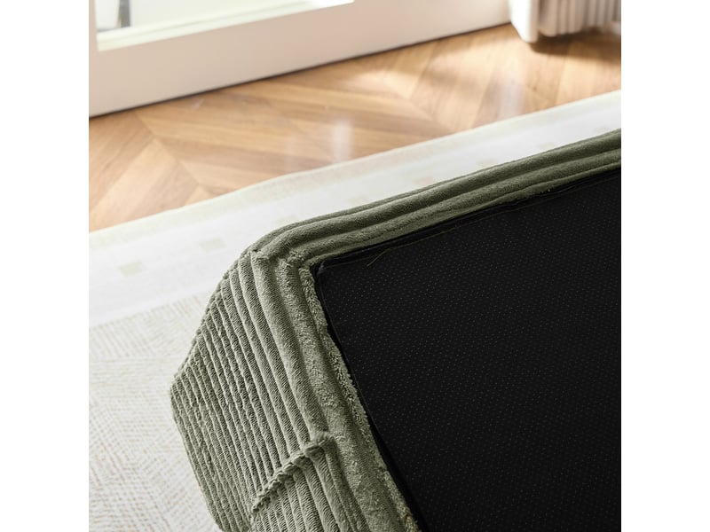  Canapé droit convertible ,2 places,de porte-gobelets intégrés aux accoudoirs,180x85x62 cm,vert  - Conforama E