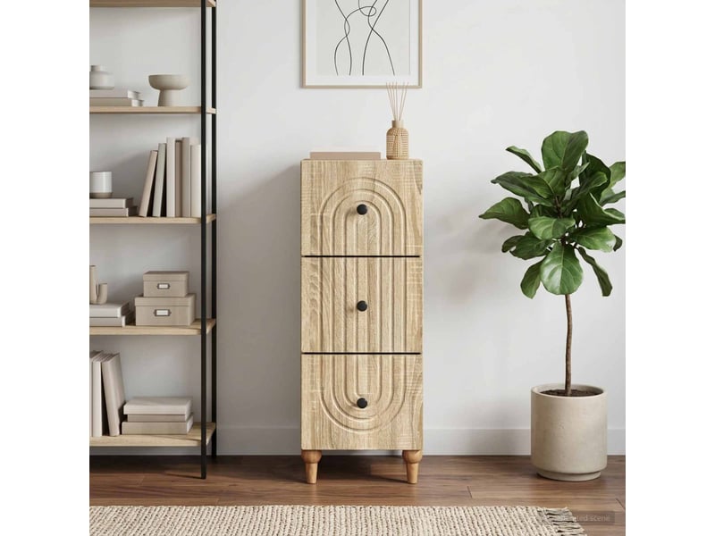 Armoire de rangement bureau, armoire à tiroirs 33 x 34.5 x 90 cm bois d'ingénierie shl2050 - Conforama B