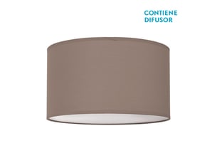 Fabrilamp nicole plafonnier textile taupe avec diffuseur, 4 x e27, ø 50 cm