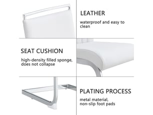 Chaise de salle à manger 6 pcs - dossier haut en simili cuir pu et lin - chaise d'appoint - blanc