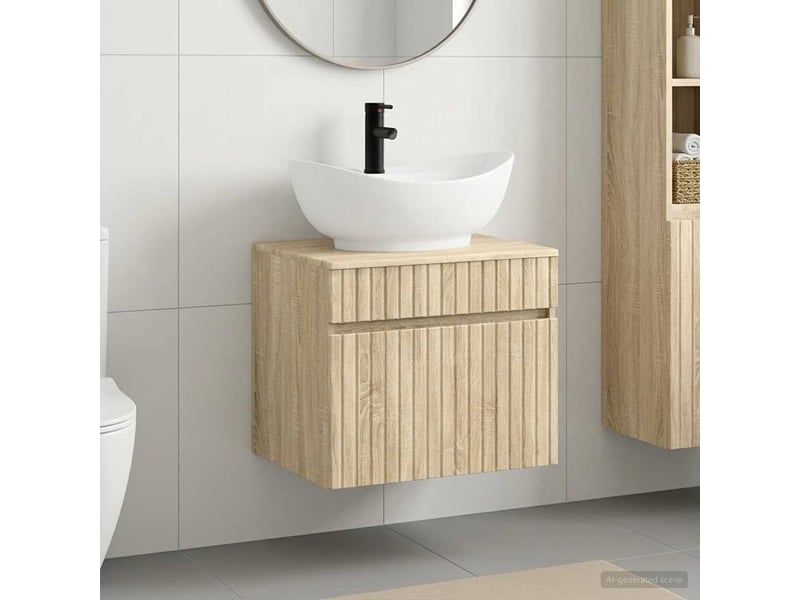  Ensemble de mobilier de salle de bain chêne sonoma cf64661  - Conforama B