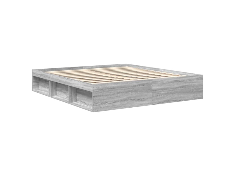  Lit double- lit adulte -  cadre de lit sans matelas sonoma gris 200x200 cm  - Conforama C