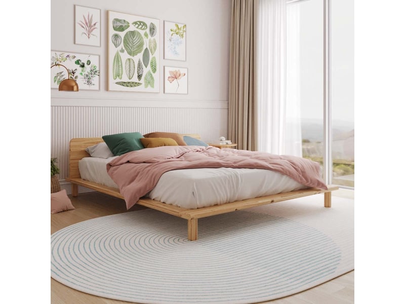  Pack lit 2 places avec tête de lit et matelas 160x200 cm paolo  bois naturel Paolo - Conforama C