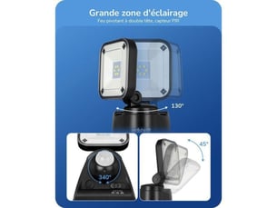 Eclairage exterieur led securite sans fil 300 lm detecteur pir ip44