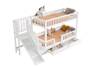Lit superposé 90x200 cm OKWISH coloris blanc