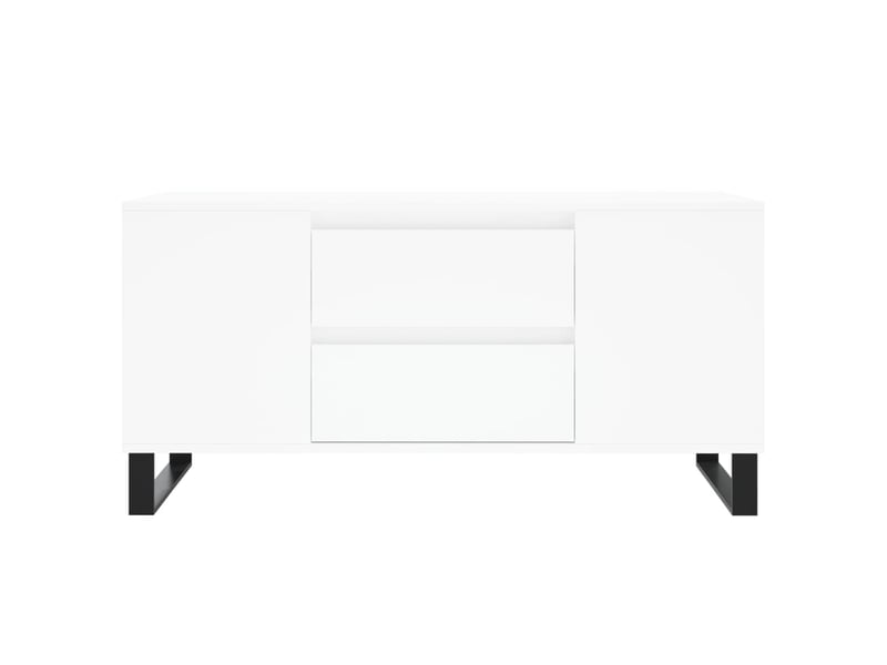  Table basse rectangulaire | table de salon blanc 102x44,5x50 cm bois d'ingénierie shl6059  - Conforama E