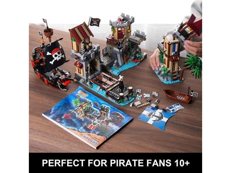  Jeu de construction pirate 1502 pieces chateau led avec grue rotative et 3 configurations 151498_AAANN74993_6_DROPFR - Conforama C