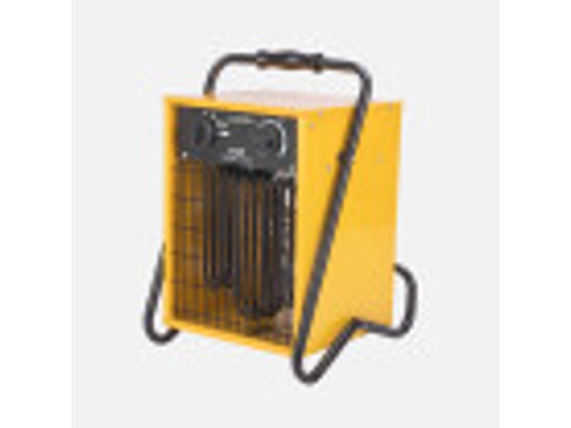 Chauffage soufflant industriel ABRILA Copan 5000 W jaune, triphasé 400 V, acier inoxydable, thermostat réglable et IP24 281735050 - Conforama B