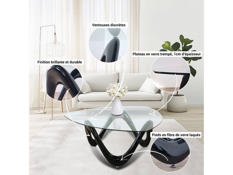  Table basse de salon noire - niagara Niagara01 - Conforama D