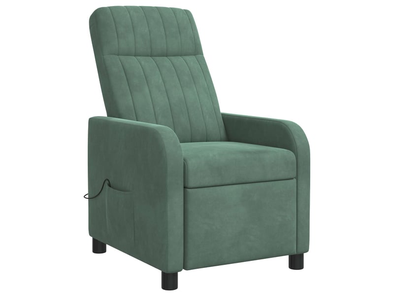  Vidaxl fauteuil de massage inclinable vert mer velours (v)  - Conforama E