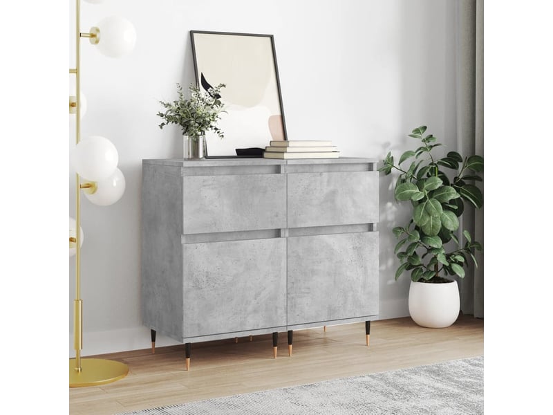  Buffets 2 pcs - bahut - meuble de rangement gris béton 40x35x70 cm bois d'ingénierie  - Conforama B