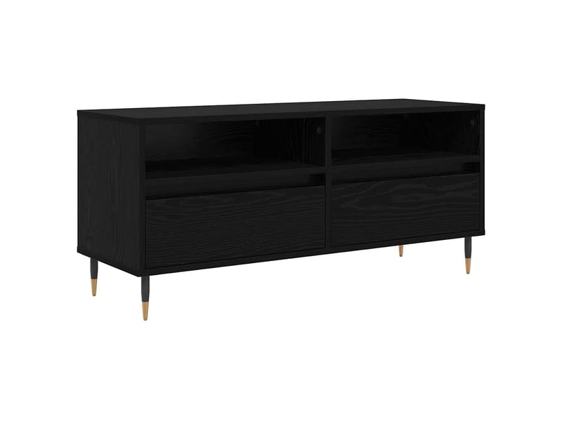  Meuble tv - banc tv - meuble de rangement avec tiroir chêne noir 100 x 34,5 x 44,5 cm  - Conforama A