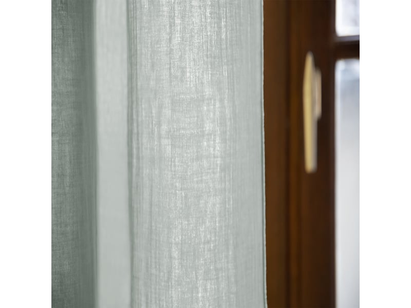  Rideau ajustable 140x300 cm gaze de coton eucalyptus PD20935 - Conforama C